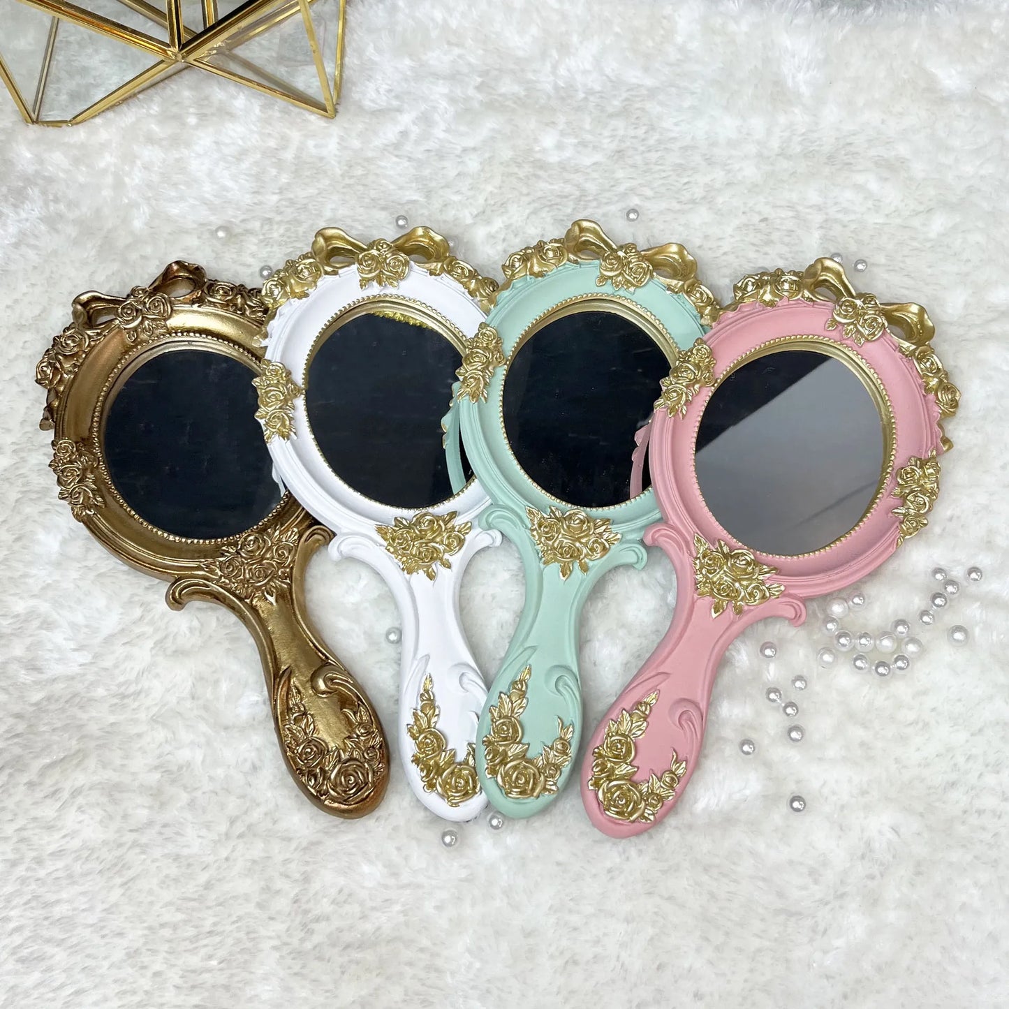 European Style Retro Handheld Mirror Vintage