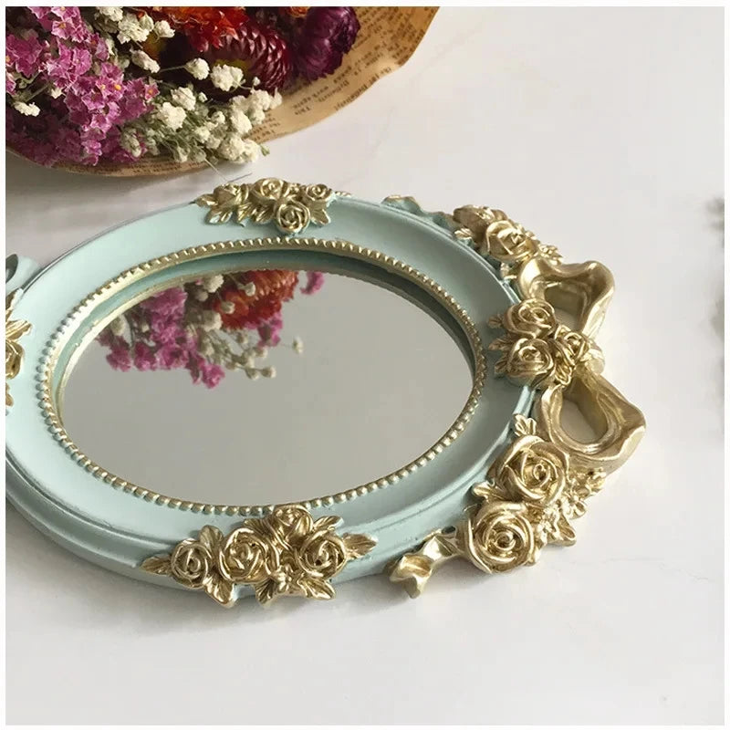 European Style Retro Handheld Mirror Vintage