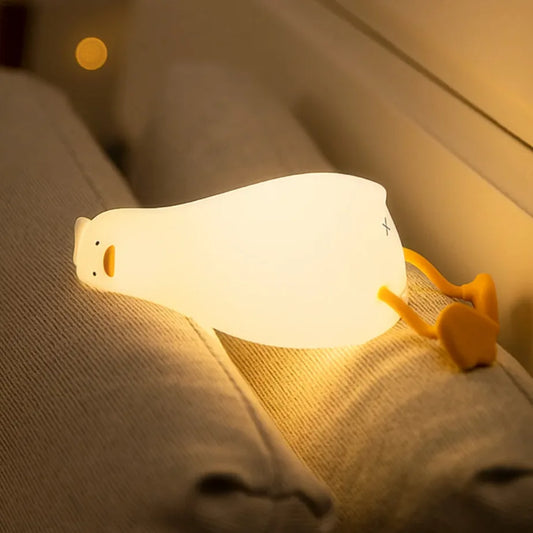 LED Night Light Rechargeable Silicone Squishy Duck Lamp