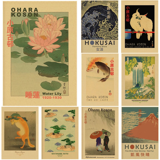 Vintage Hokusai Ohara Koson Japanese Art Poster