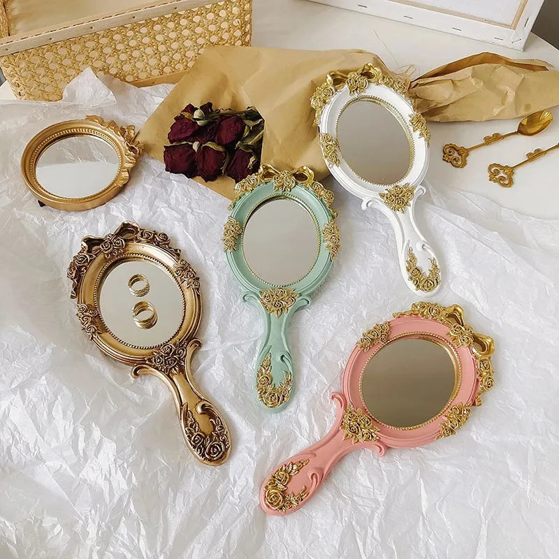 European Style Retro Handheld Mirror Vintage