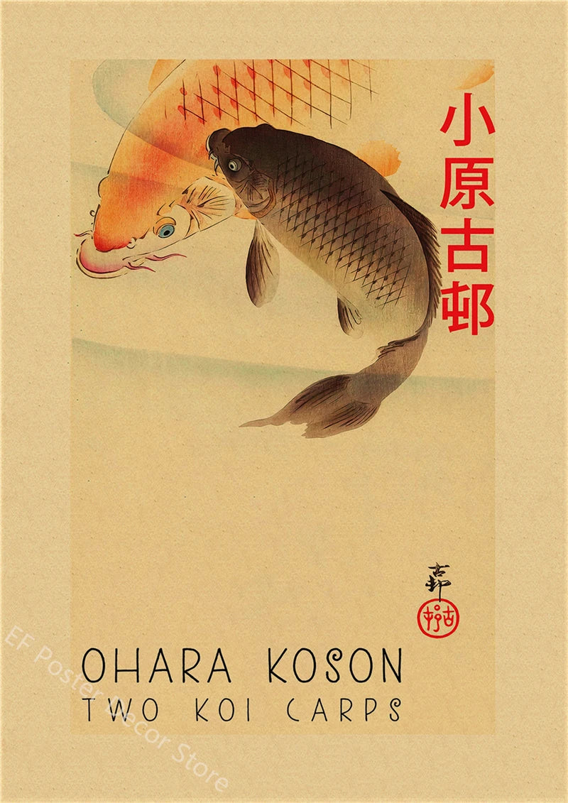 Vintage Hokusai Ohara Koson Japanese Art Poster